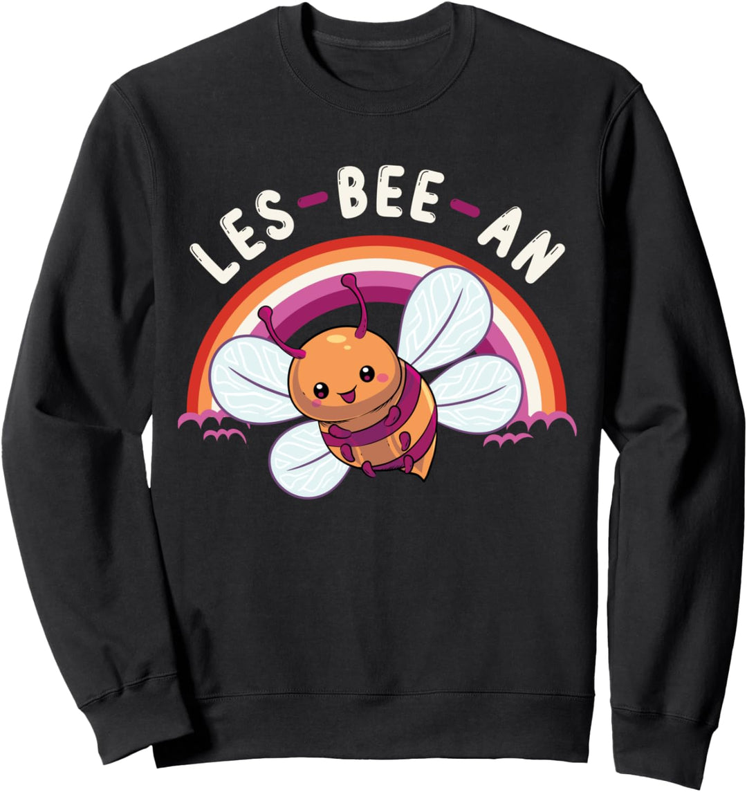 Lesbeean Lesbian Bee Lesbian Pride Flag Funny Gay Bee LGBT Sweatshirt