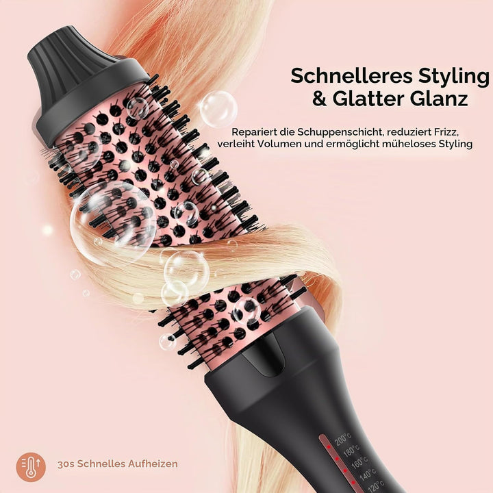 38mm Wärmebürste Thermal Brush, Thermobürste Rundbürste 120-200℃, Heat Brush Double Spannung Erhöhen