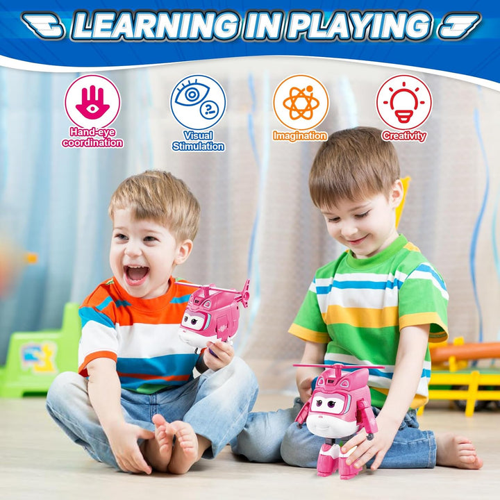 Super Wings Transformations-Flugzeug Supercharged Dizzy, ca. 12,7 cm grosse Spiel-Figur für Kinder,