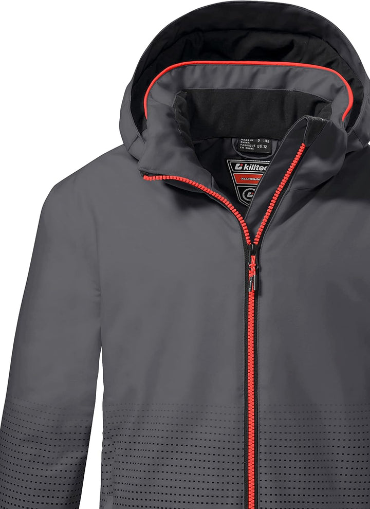 Killtec Jungen Ksw 162 Bys Ski Jckt Skijacke/Funktionsjacke mit Kapuze und Schneefang 140 anthrazit,