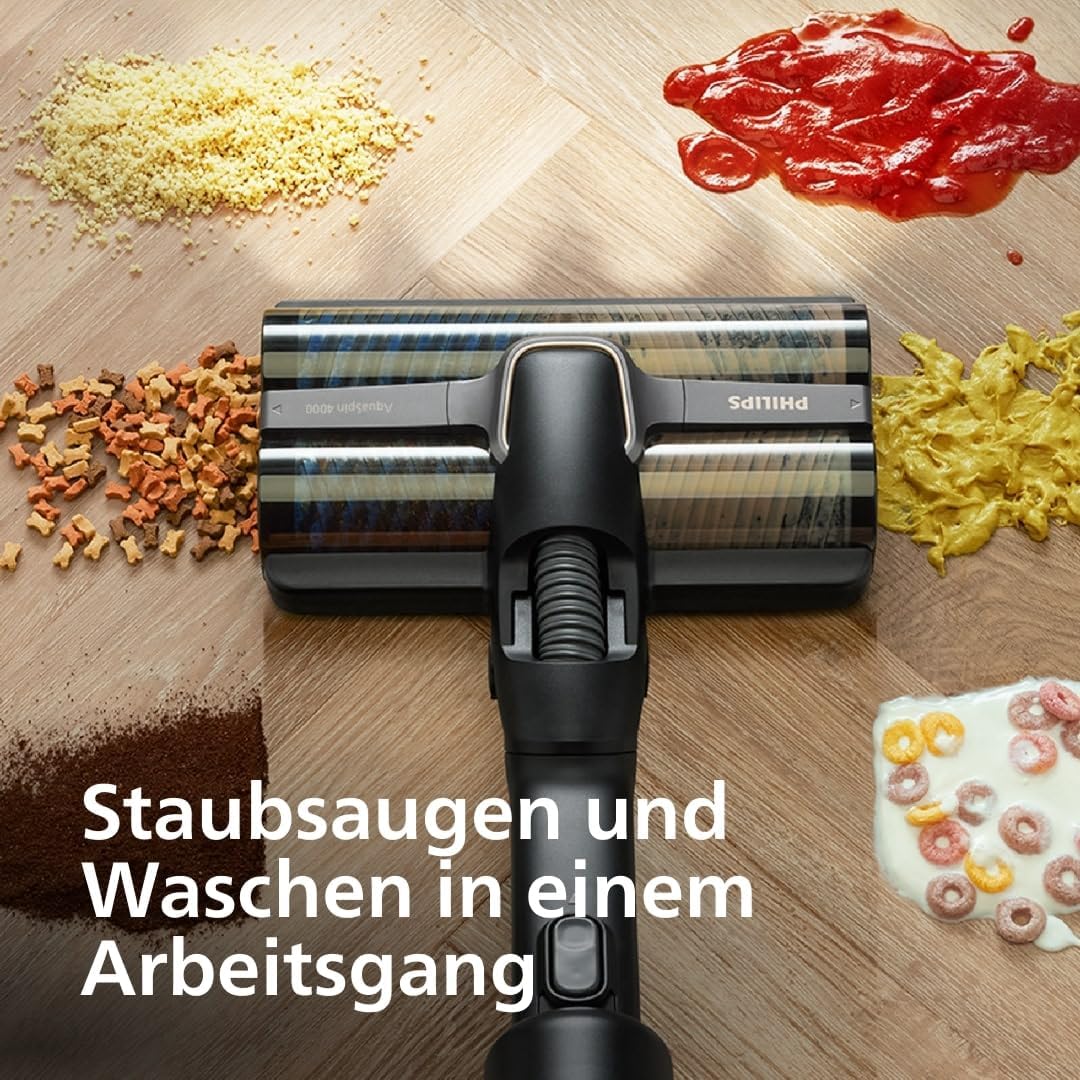 Philips AquaTrio 9000 Kabelloser Wasch- und Staubsauger – All-in-One Reiniger für Staub, Flecken, Fl