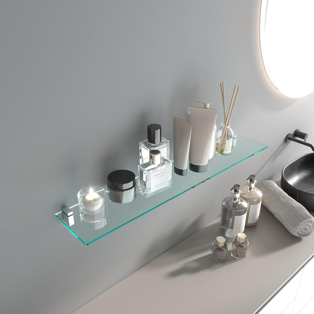 bijon Glasregal Glasablage Wandregal Glas Bad-Regal Glas Badezimmer Regal Badablage Ablageregal - 8m