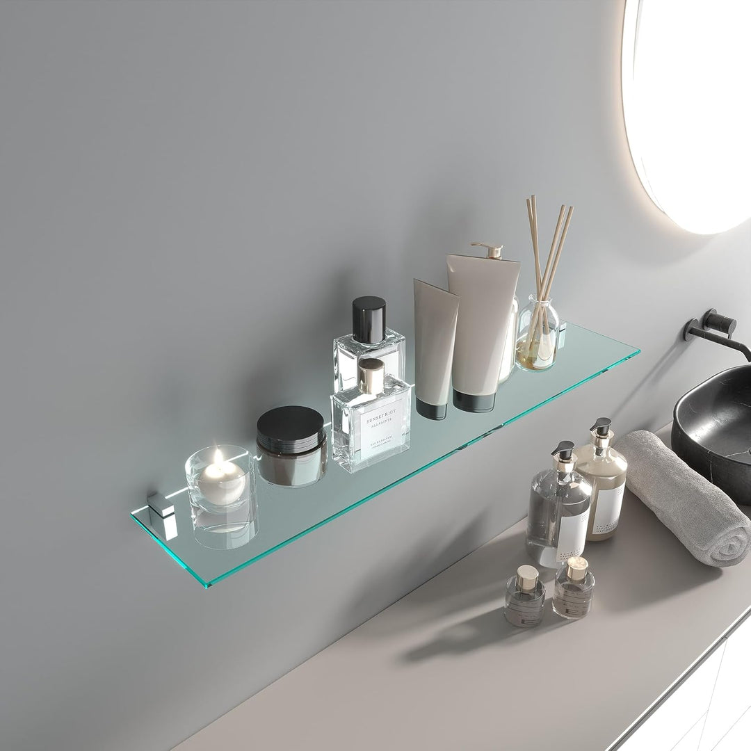 bijon Glasregal Glasablage Wandregal Glas Bad-Regal Glas Badezimmer Regal Badablage Ablageregal - 8m