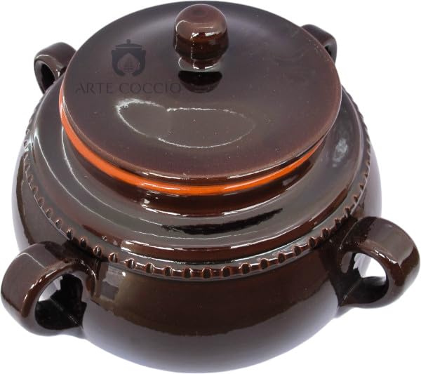 Colì Brunella Abfalleimer mit Griffen, Topf aus Terrakotta und Terrecotte seit 1650, Durchmesser 25