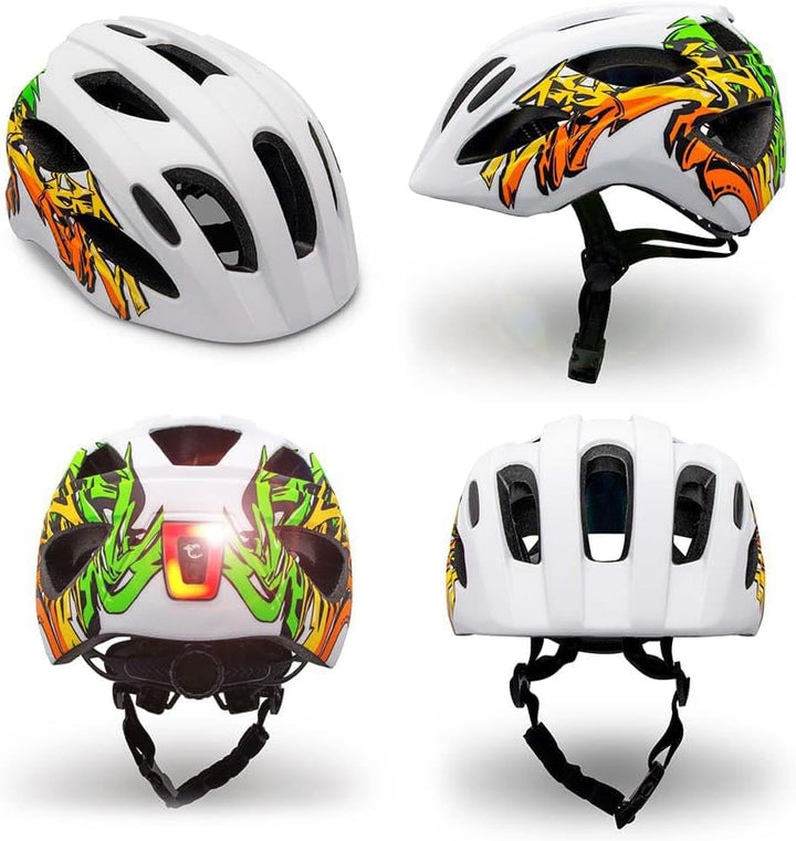 Crazy Safety Cool Kinder Fahrradhelm | Fahrradhelm Kinder 6-12 Jahren für Fahrrad, Skateboard, Mount