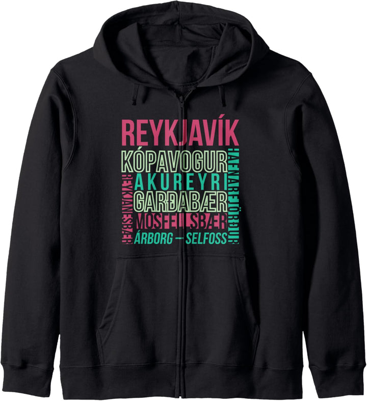 Städte Islands Kapuzenjacke