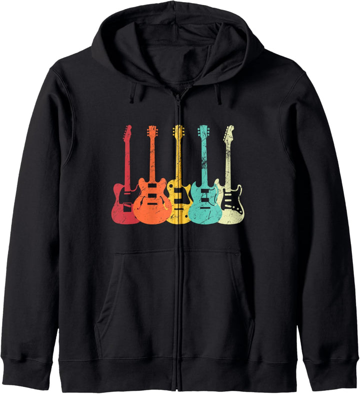 Gitarre Retro Vintage Sammlung Musiklehrer Kapuzenjacke