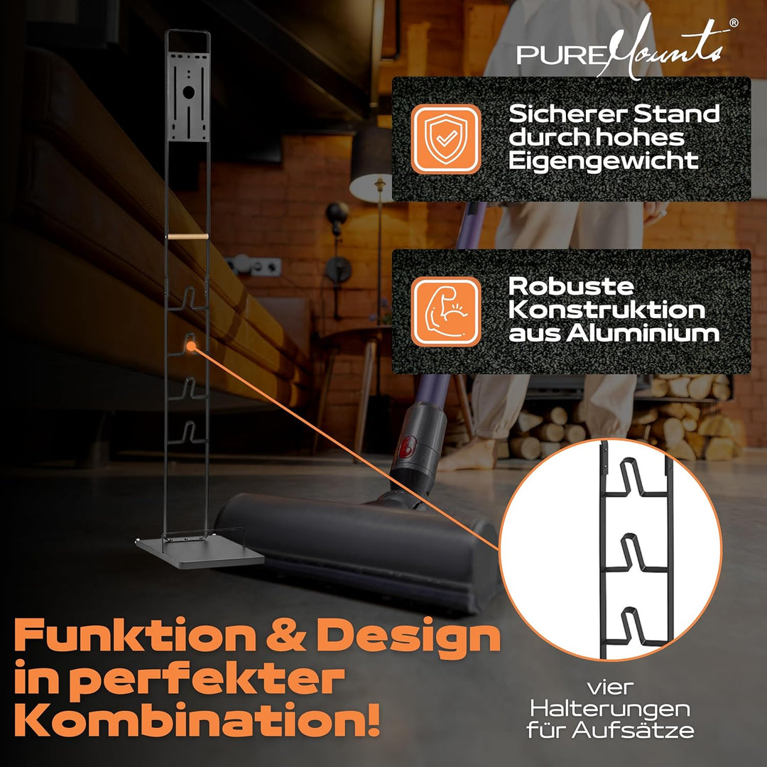 PureMounts Staubsauger Ständer Halterung universal kompatibel mit Dyson V15, V12, V11, V10, V8, V7,