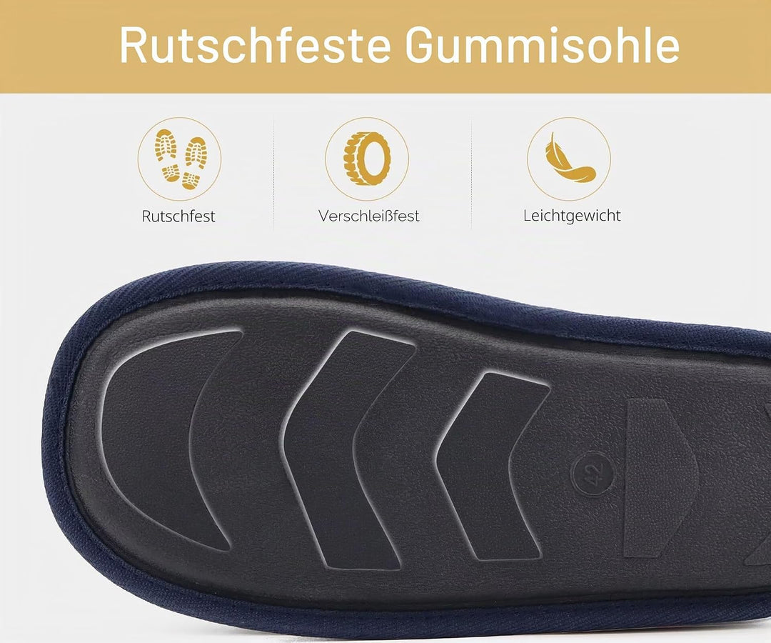 ONCAI Hausschuhe Herren Rückstellschaum Warme Stricken Filz Flauschig Plüsch Pantoffeln für Manner m