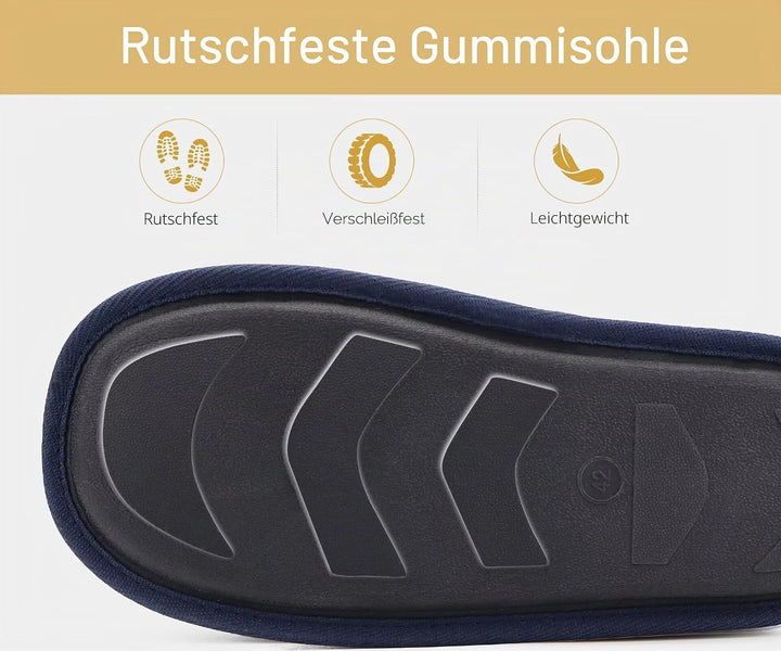 ONCAI Hausschuhe Herren Rückstellschaum Warme Stricken Filz Flauschig Plüsch Pantoffeln für Manner m