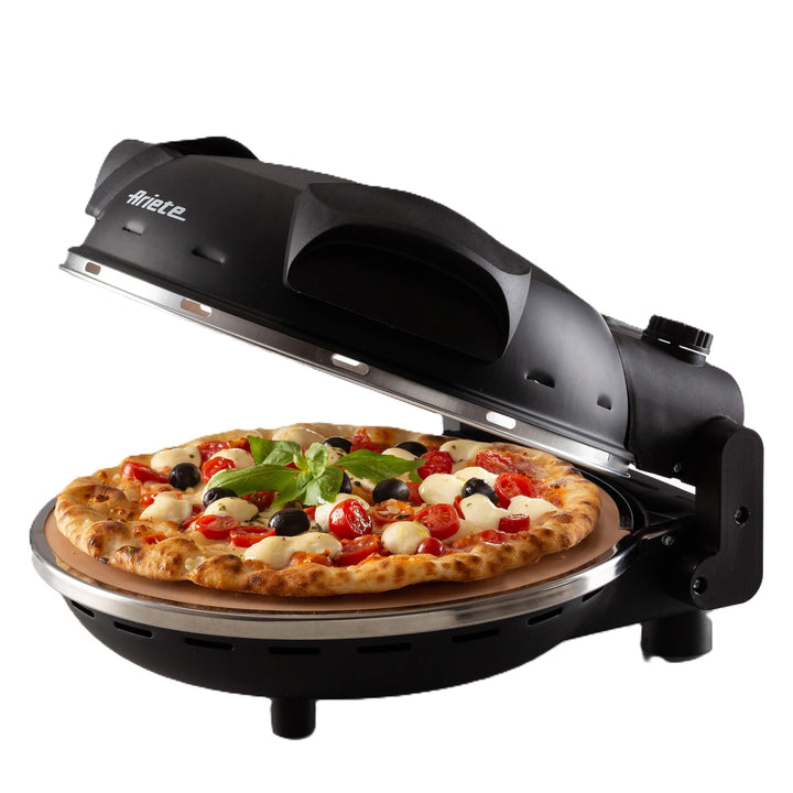 Ariete 917 Pizza in 4 Minuten, Pizzaofen, 1200 W, Schamottstein mit Antihaftbeschichtung, Höchsttemp