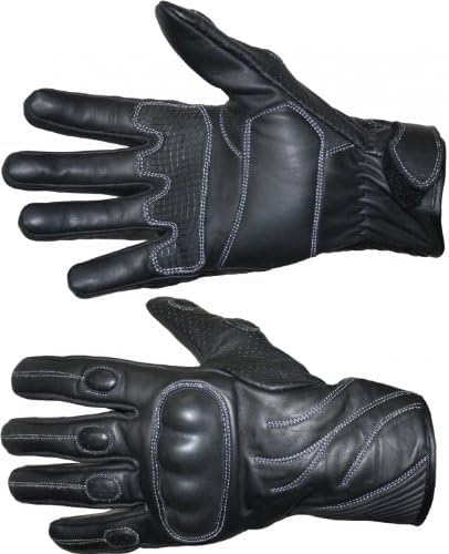 German Wear Motorradhandschuhe Motorrad Biker Lederhandschuhe Schwarz 8=m, 8=m