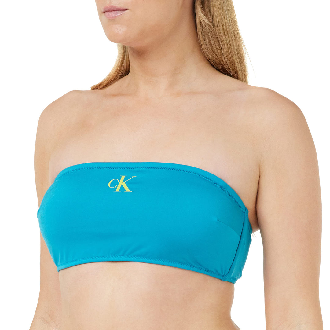 Calvin Klein Damen Bandeau M Blau (Clear Turquoise), M Blau (Clear Turquoise)