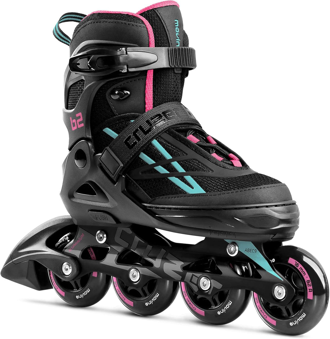 Movino Inline Skates | Cruzer B2/B3/Two | Verstellbare Rollschuhe | Damen Mädchen Jungen Inliner | I