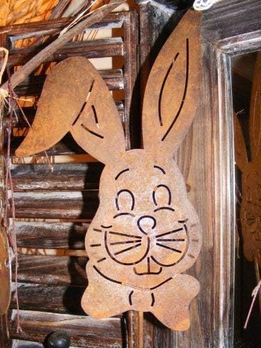 Rostikal Osterdekoration Hase Gartenstecker 65 cm Edelrost Gartendeko Rost Deko Frühling Osterhase a