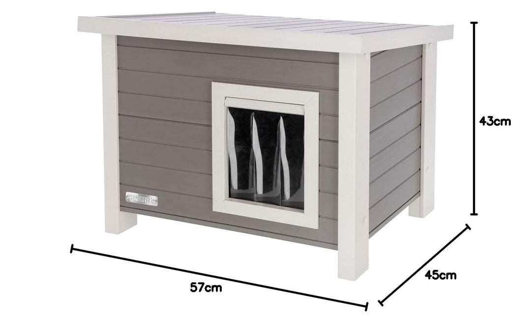 Kerbl ECO-Katzenhaus Eli (Katzenhaus, Haus für Katzen, 57x45x43 cm) 81636 & 82423 Liegekissen, 48 x