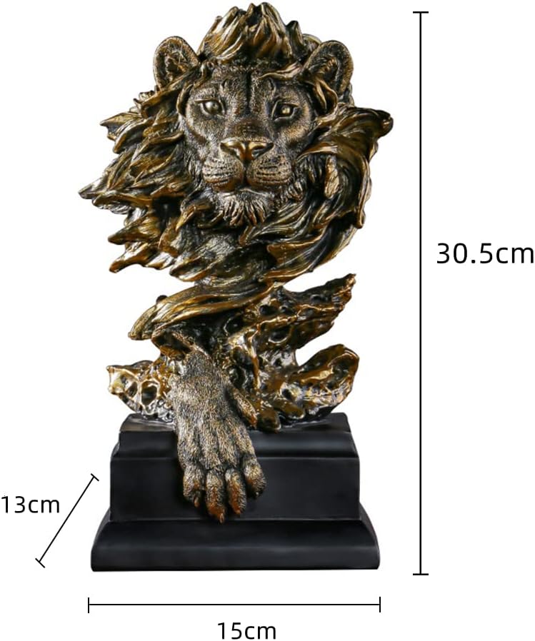 JXCBXJ Löwenkopf-Statue,Löwenstatue Kunstharz,leistungsstarke Tier-Löwe-Statue, Dekoration, Schreibt