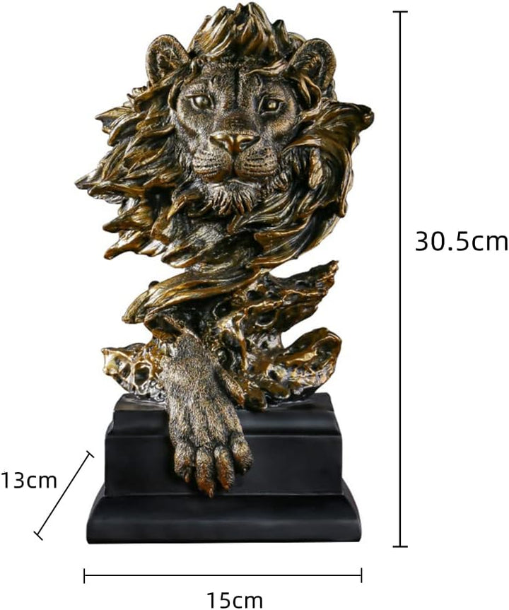 JXCBXJ Löwenkopf-Statue,Löwenstatue Kunstharz,leistungsstarke Tier-Löwe-Statue, Dekoration, Schreibt