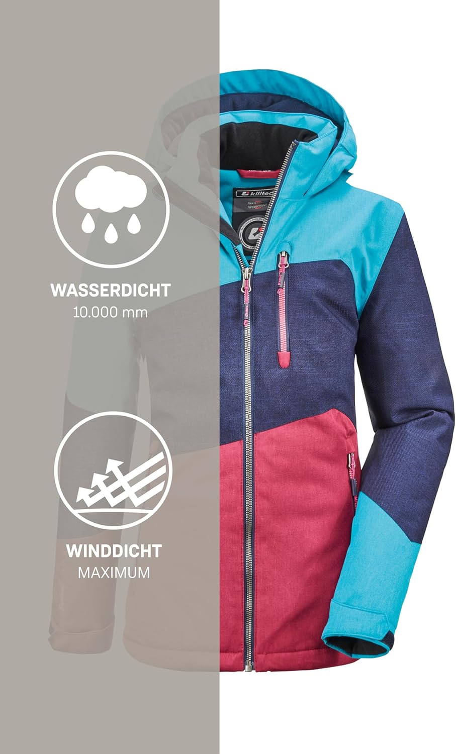 killtec Kind Lynge Grls Jckt B Funktionsjacke Mit Kapuze azur 116 Lynge GRLS JCKT B, azur 116 Lynge