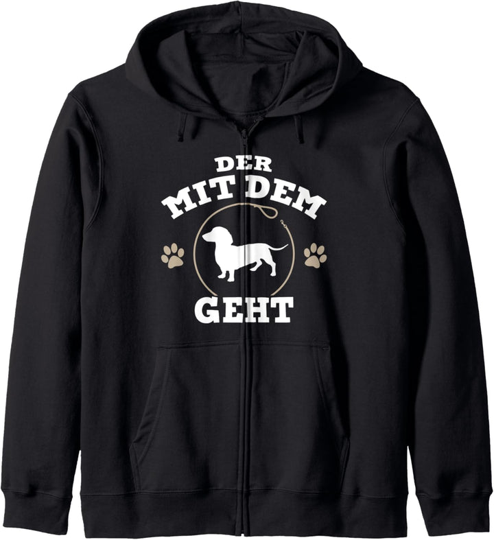 Der mit dem Dackel geht Herrchen Hundepapa Kapuzenjacke