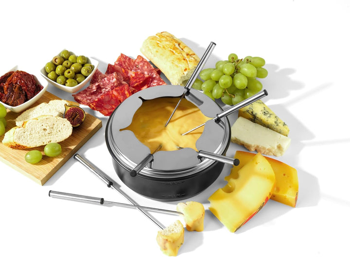 Salter Elektrischer Raclette Grill & Fondue - 2-in-1 Rauchfreier Indoor Grill, 1,3L Schmelztopf für