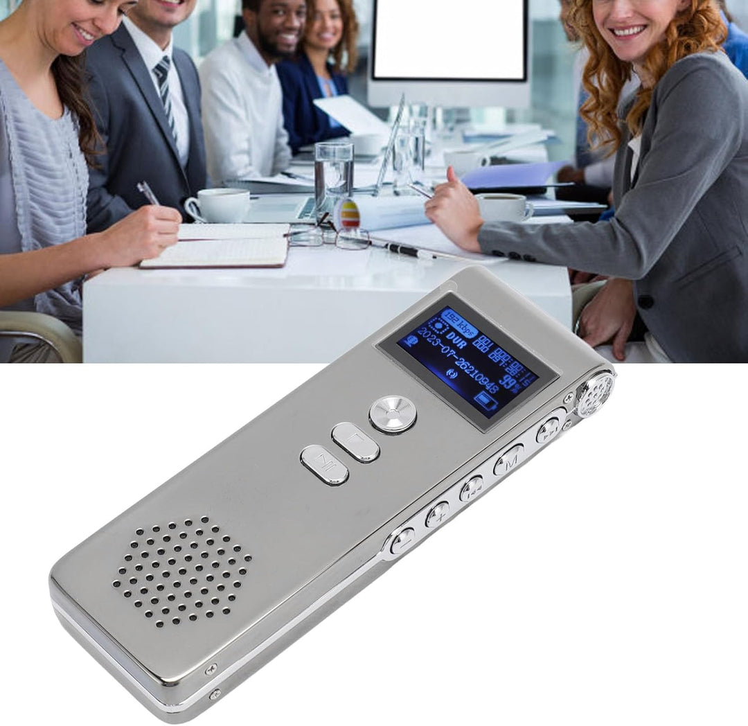 Ejoyous Diktiergerät, 300 MAh, Digitalrekorder, Dual-Mikrofon, 192 KBit/s Bitrate, Einfache Bedienun