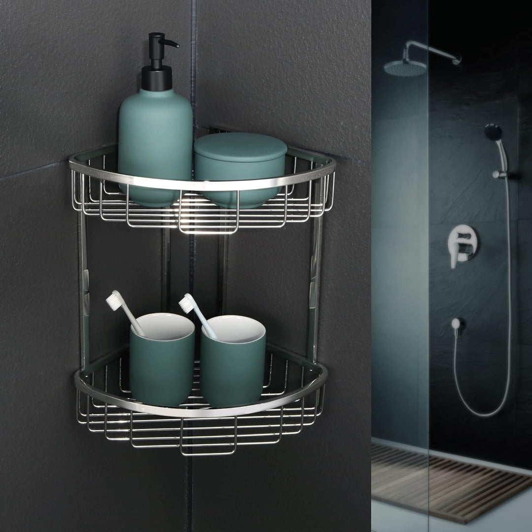 SAYAYO Duschablage Ecke, Duschregal Edelstahl Duschkorb Poliert Shampoo Halterung für Dusche Duschkö