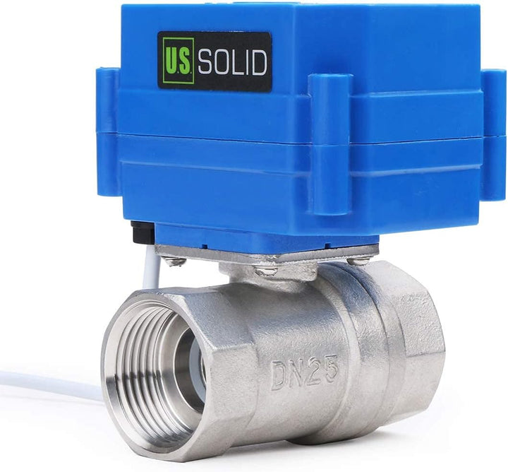 U.S. Solid 1" Motorkugelhahn DN25 Edelstahl Elektrische Zonenventil, 9-24V AC/DC, 3 Drähte Edelstahl