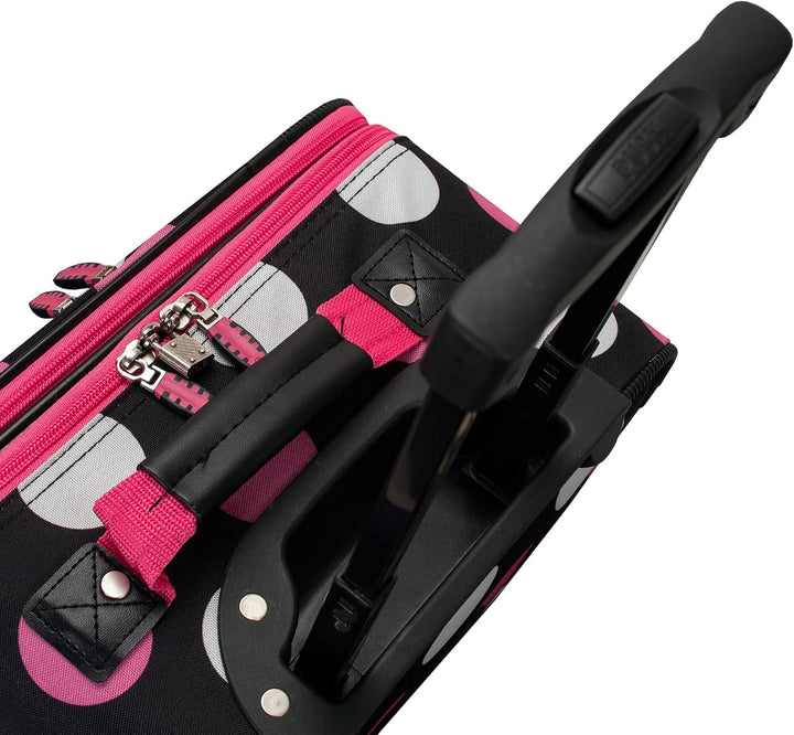 Rockland Escape Softside Gepäck-Set, 4-teilig, Mehrfarbig/Pink Dot, 4-Piece Set (14/19/24/28), Escap