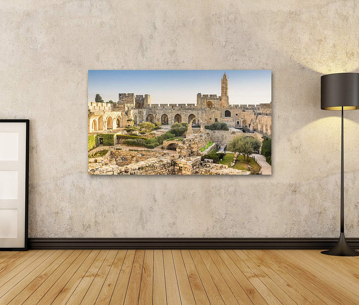 islandburner Bild auf Leinwand Jerusalem Israel Am Davidsturm Bilder Wandbilder Poster Leinwand 80x4