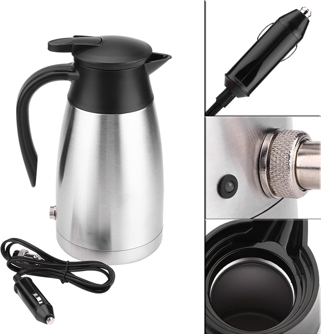 Auto Wasserkocher, 12V/24V 1000Ml Reisewasserkocher, Edelstahl Elektrisch Im Auto Wasserkocher Reise