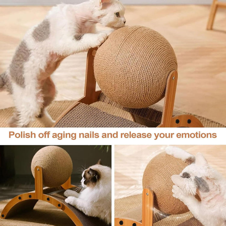 Kratzball Für Katzen - Kratzbrett - Interaktives Katzenspielzeug Mit Wellpappe Vertikaler Kratzbrett