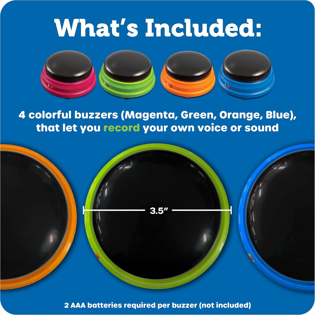 Learning Resources LER3769 Resources Buzzer mit Aufnahmefunktion (4 Stück), (Umverpackung kann abwei