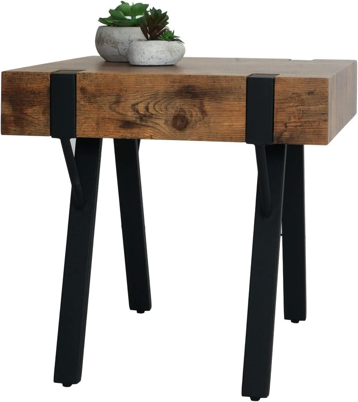 Beistelltisch HWC-L54, Kaffeetisch Nachttisch Loungetisch Couchtisch, Metall MDF 50x50x50cm - dunkle