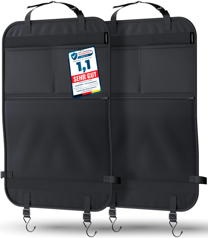 LIONSTRONG® Auto Organizer Kinder Rücksitz schwarz [WASSERDICHT] - Rückenlehnenschutz Auto Kinder un