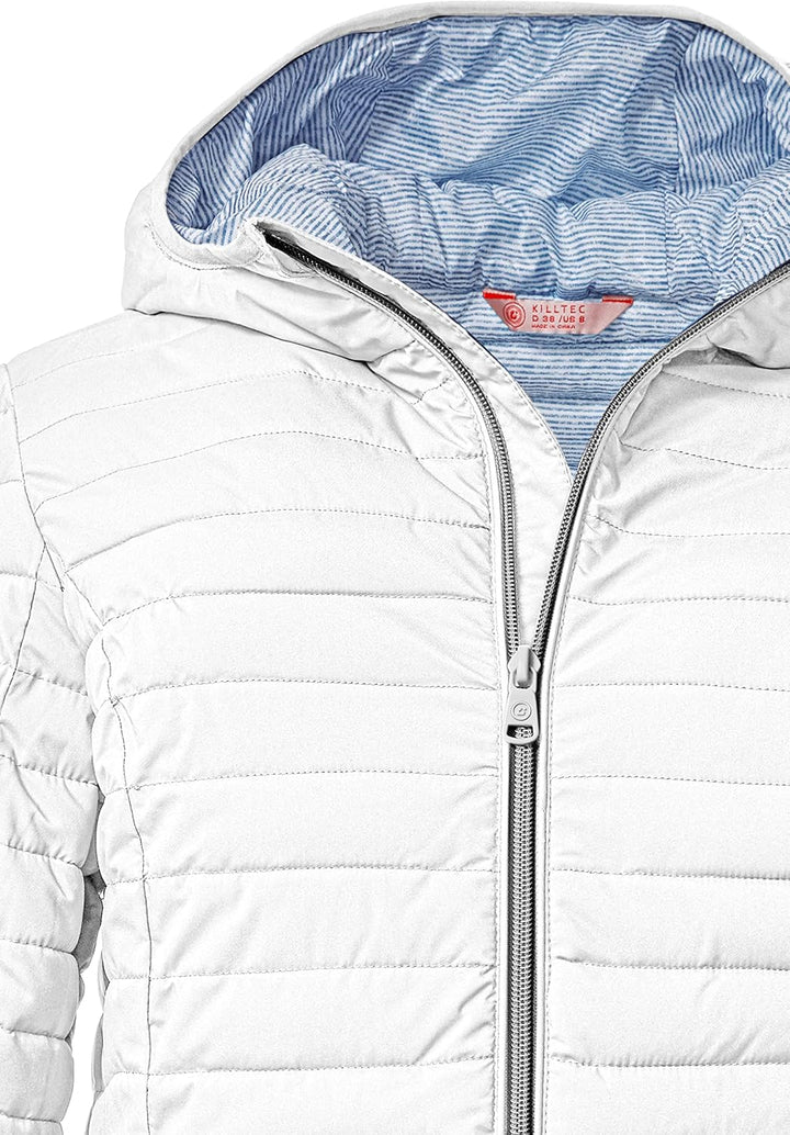 Killtec Damen Kos 117 Wmn Qltd Jckt Steppjacke mit Kapuze/Jacke in Daunenoptik, 34 Weiß