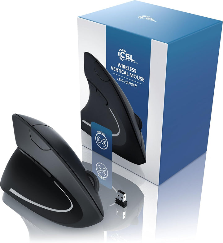 CSL - optische Wireless kabellos Funk Maus Vertikale Ausführung Linkshänder - ergonomisches Design -