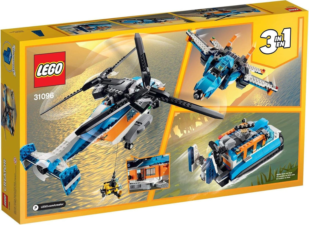 LEGO 31096 Creator 3-in-1 Set: Doppelrotor-Hubschrauber, Jet oder Luftkissenboot