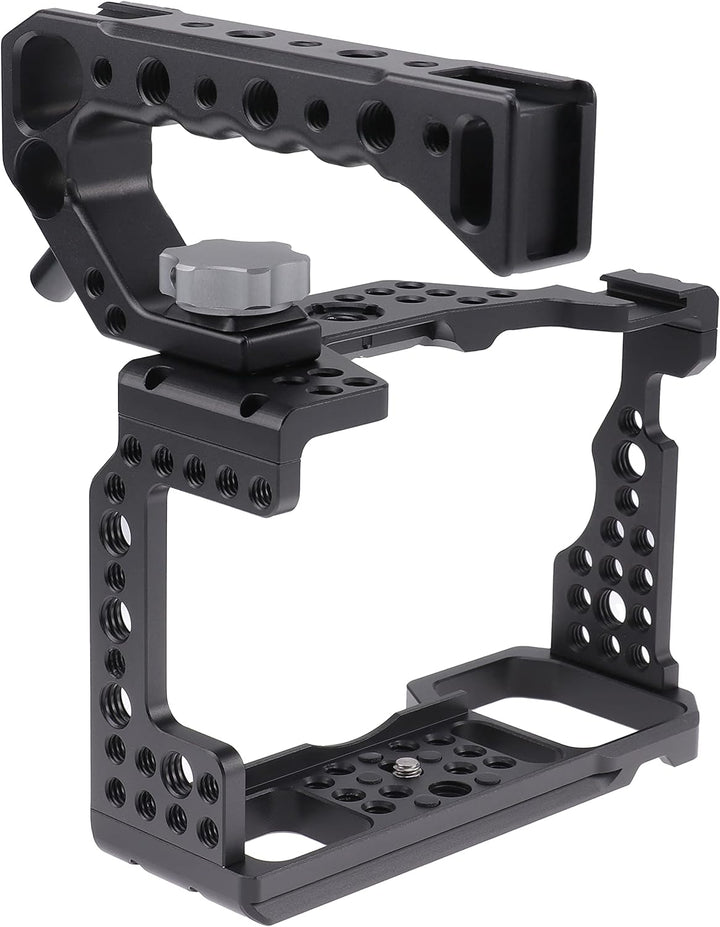 Hersmay Aluminum Camera Cage with Top Handle for Sony A7III/ A7RIII/ A9/ A7II Mirrorless Camera für