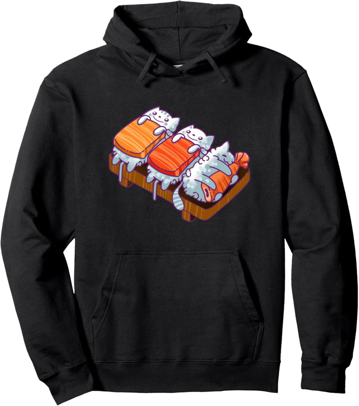 Katzen, Sushi, Mädchen, Kinder, Japanischer Kawaii Kult Pullover Hoodie