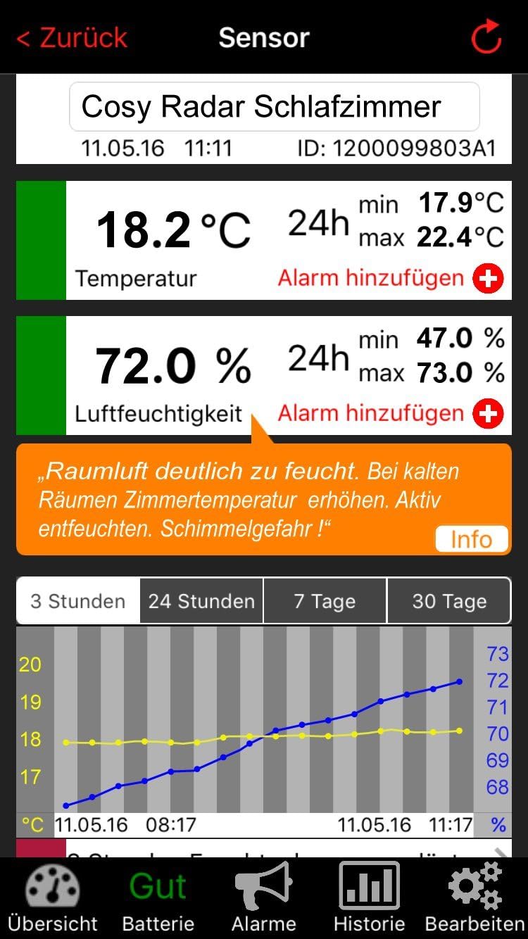 TFA Dostmann 31.4008.02 Cosy Radar Weatherhub Set zur Raumklimaüberwachung, mit Thermo-Hygro-Sender