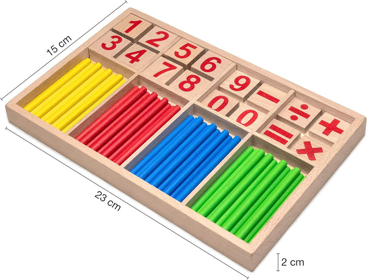 Natureich Montessori Mathematik Spielzeug Material aus Holz Einmaleins Spiel zum Zahlen 1x1 Addition