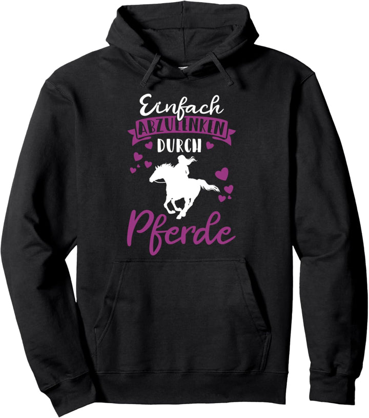 Damen Reiter Mädchen Sprüche Ich Liebe Pferde Reiterin Pullover Hoodie