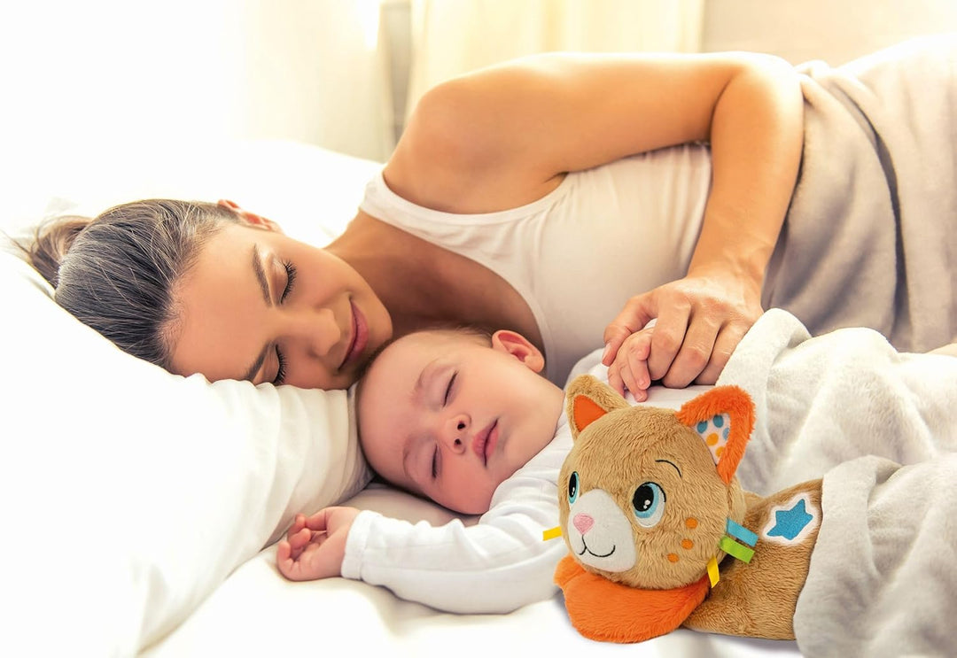 Clementoni Baby Kitty - Schlaf- und Kuschelkätzchen - Schnurrendes Plüsch-Kuscheltier zur Beruhigung