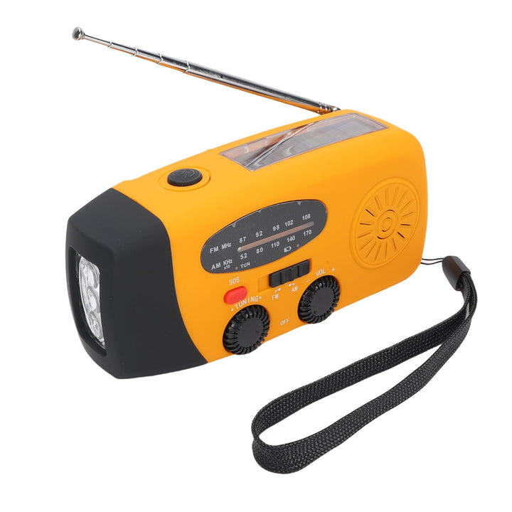 Bewinner Solar-Notfall-Kurbelradio mit Taschenlampe, 2000-mAh-Powerbank, Tragbares AM-FM-Wetterradio