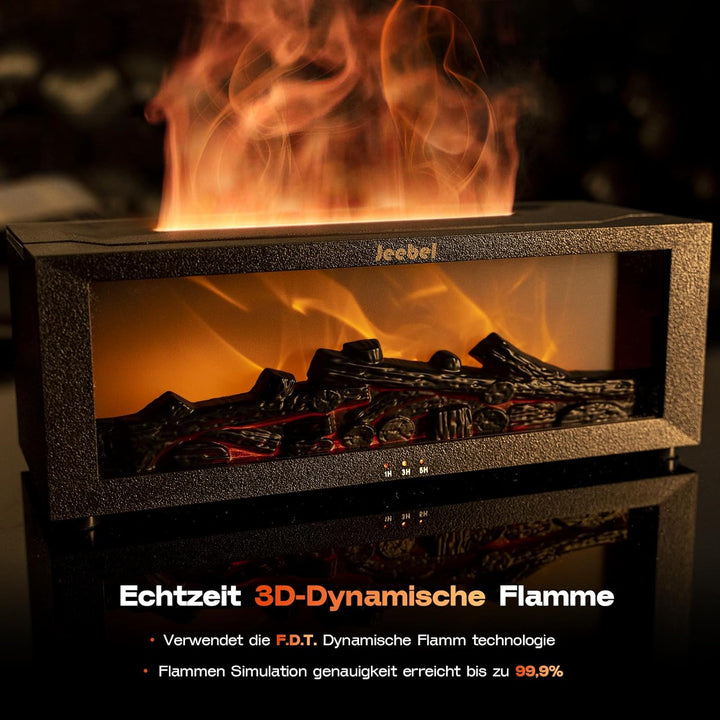 Aroma Diffuser für Ätherische Öle - Kamin Diffusor mit Dynamischem Flammeneffekt, Automatische Farbw