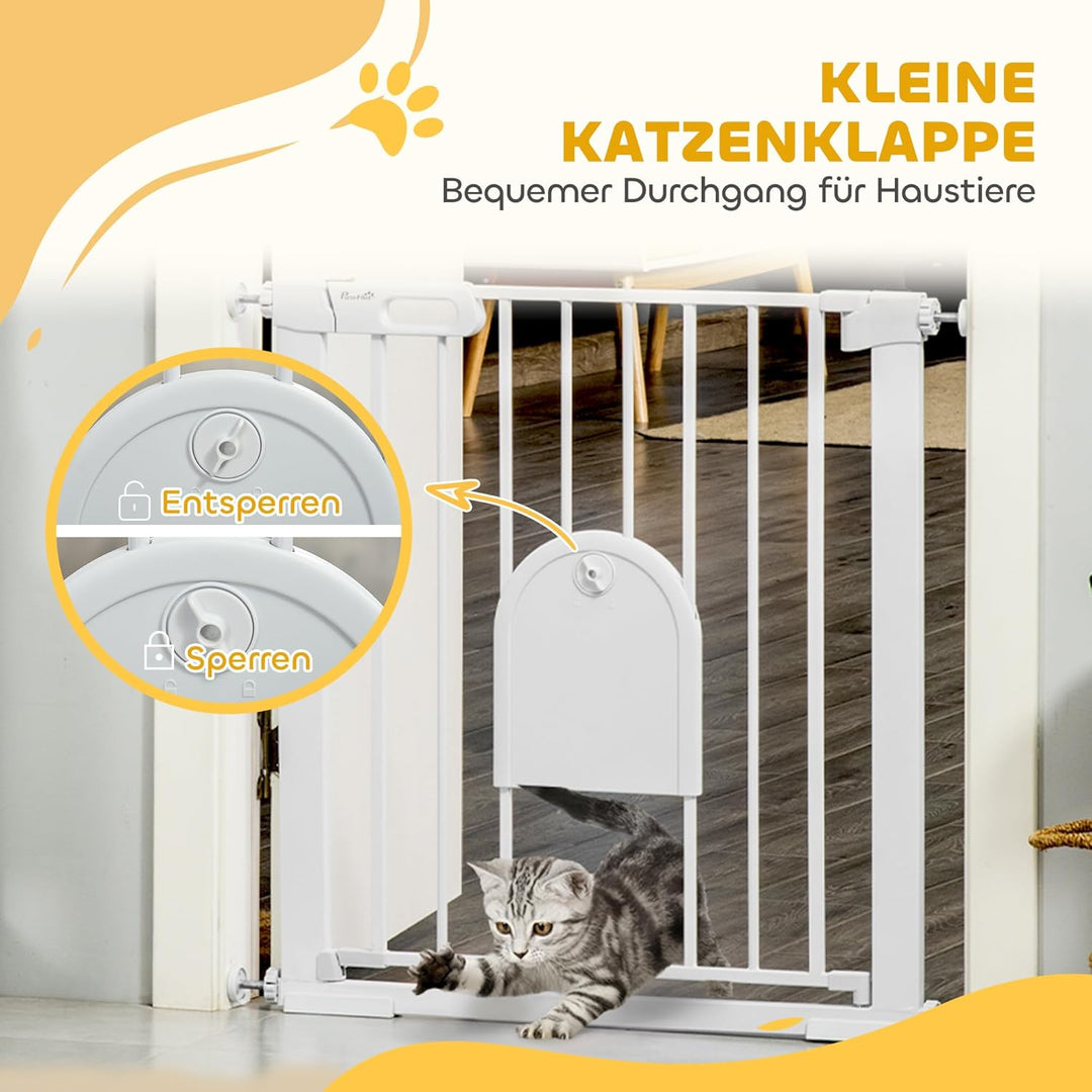 PawHut Türschutzgitter Treppenschutzgitter Hunde Absperrgitter Schutzgitter für Haustier Hundegitter