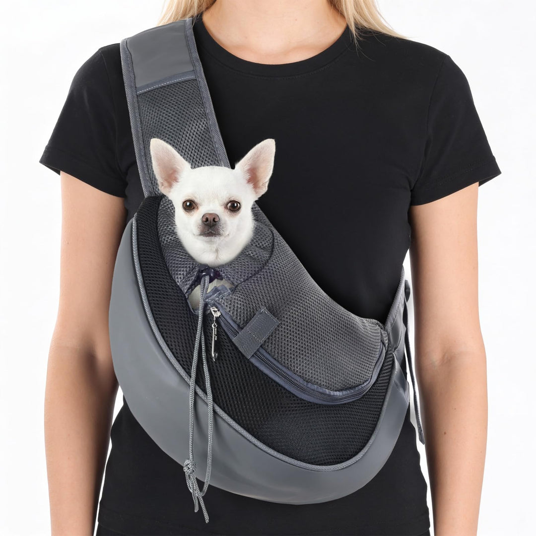 Hundetragetasche bis 2.5 kg für Welpen und kleine Hunde, Transporttasche mit verstellbarem Schulterg