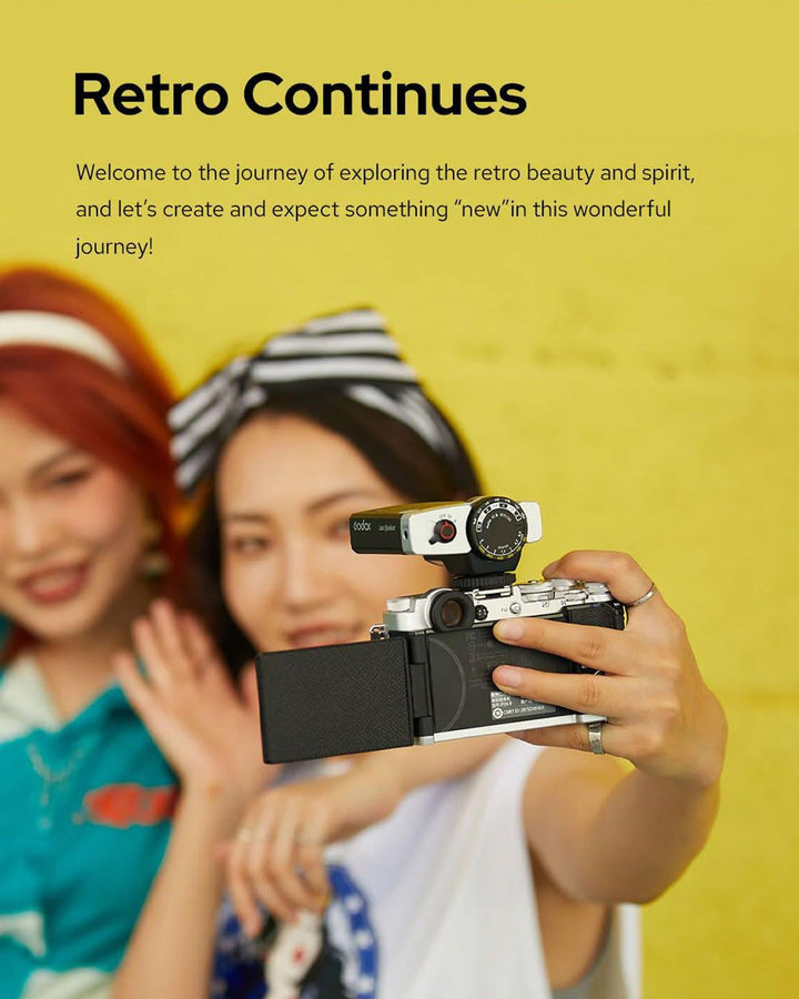 Godox Lux Junior Retro Kamerablitz,Speedlite GN12 6000 K ± 200 K CCT, automatische und manuelle Modi