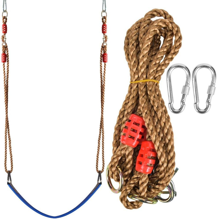 2 Stück Schaukel Verlängerungsseile, 6 Stränge 3 Knoten Seil PE + Metall Langlebig Multifunktions Tr